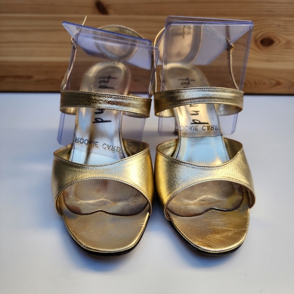 VTG Ted Land Gold Gorgeous Leather Heels. Size 7M - Picture 10 of 12